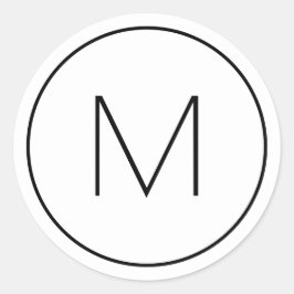 Minimalistisch Moderner Schwarzer Single Brief Mit Runder Aufkleber