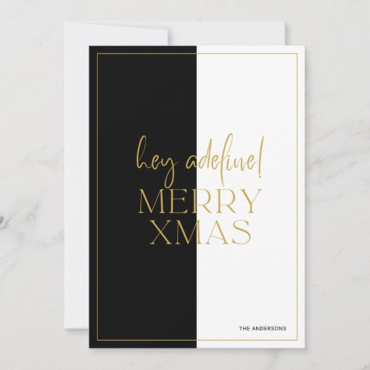 Minimalistisch Moderner Schwarzweiß-Splittschirm Einladung (Vorderseite)