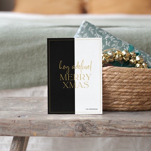 Minimalistisch Moderner Schwarzweiß-Splittschirm Einladung