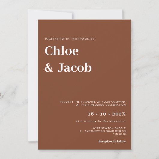 Minimalistisch Moderner Serieller Schriftart Terra Einladung (Vorderseite)