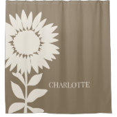Minimalistisch Moderner Sonnenblumen-Individuelle  Duschvorhang (Vorderseite)