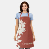 Minimalistisch Moderner Sonnenblumen-Individuelle  Schürze (Getragen)