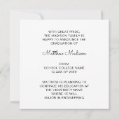 Minimalistisch Modernes 1 Foto Abschluss Ankündigung (Rückseite)