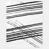 Minimalistisch Modernes Abstraktes Schwarz und Wei Fleecedecke (Vorderseite)