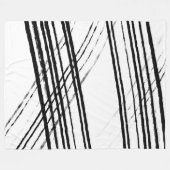 Minimalistisch Modernes Abstraktes Schwarz und Wei Fleecedecke (Vorderseite (Horizontal))