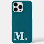 Minimalistisch Modernes Aquamarines Monogramm Case-Mate iPhone Hülle (Rückseite)