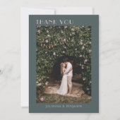 Minimalistisch Modernes Art Deco Aquamarines Foto Dankeskarte (Vorderseite)