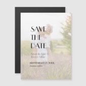 Minimalistisch Modernes Art Deco Foto Save the Dat Magneteinladung (Vorne/Hinten)