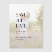 Minimalistisch Modernes Art Deco Foto Save the Dat Magneteinladung (Vorderseite)