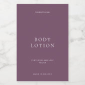 Minimalistisch Modernes Bad Beauty Lila Lebensmitteletikett (Einzelnes Label)