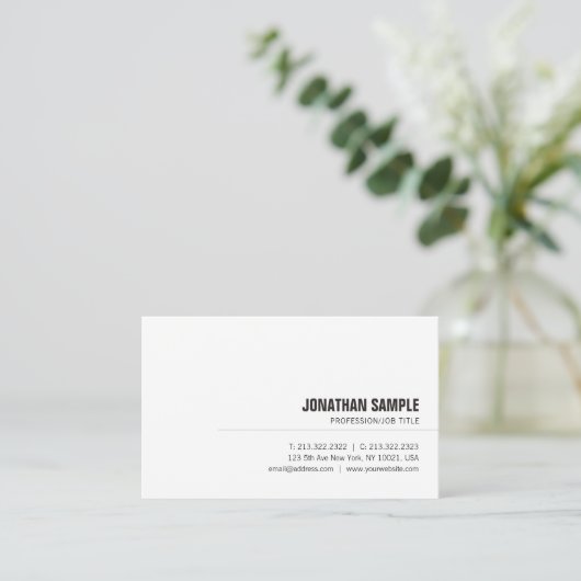 Minimalistisch Modernes Berufliches Elegantes Schl Visitenkarte (Stehend Vorderseite)