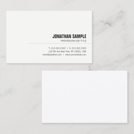 Minimalistisch Modernes Berufliches Elegantes Schl Visitenkarte (Vorne/Hinten)