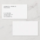 Minimalistisch Modernes Berufliches Elegantes Weiß Visitenkarte (Vorne/Hinten)