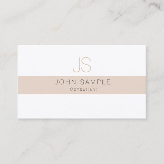 Minimalistisch Modernes Berufliches Monogramm Visitenkarte (Vorderseite)