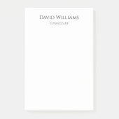 Minimalistisch Modernes Berufliches Schwarz-weiß Post-it Klebezettel (Vorderseite)