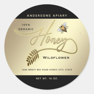 Minimalistisch Modernes Bienenfutter Runder Aufkleber