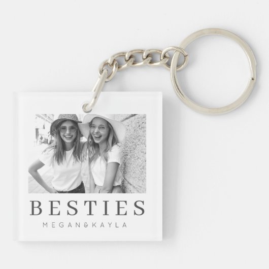 Minimalistisch Modernes Chic Best Friends BESTE FR Schlüsselanhänger (Rückseite)