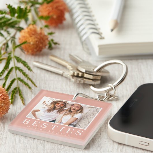 Minimalistisch Modernes Chic Best Friends BESTE FR Schlüsselanhänger (Vorderseite rechts)