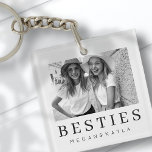 Minimalistisch Modernes Chic Best Friends BESTE FR Schlüsselanhänger<br><div class="desc">Design setzt sich aus lustiger und spielerischer Typografie mit Sans Serif und Serif Schriftart zusammen. Fügen Sie ein benutzerdefiniertes Foto hinzu.</div>