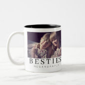 Minimalistisch Modernes Chic Best Friends BESTE FR Zweifarbige Tasse (Links)