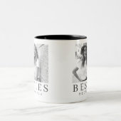 Minimalistisch Modernes Chic Best Friends BESTE FR Zweifarbige Tasse (Mittel)