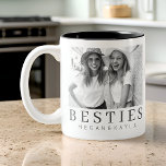 Minimalistisch Modernes Chic Best Friends BESTE FR Zweifarbige Tasse<br><div class="desc">Design setzt sich aus lustiger und spielerischer Typografie mit Sans Serif und Serif Schriftart zusammen. Fügen Sie ein benutzerdefiniertes Foto hinzu.</div>