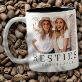 Minimalistisch Modernes Chic Best Friends BESTE FR Zweifarbige Tasse