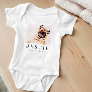 Minimalistisch Modernes Chic Pet Bestie BESTE FREU Baby Strampler