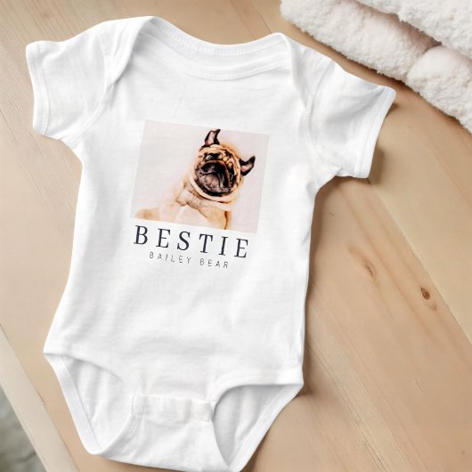 Minimalistisch Modernes Chic Pet Bestie BESTE FREU Baby Strampler