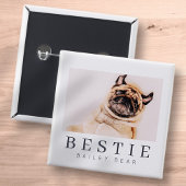 Minimalistisch Modernes Chic Pet Bestie BESTE FREU Button