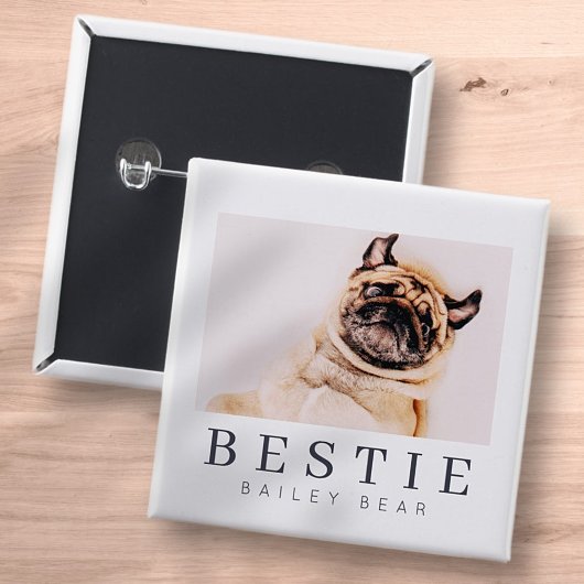 Minimalistisch Modernes Chic Pet Bestie BESTE FREU Button