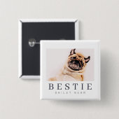 Minimalistisch Modernes Chic Pet Bestie BESTE FREU Button (Vorne & Hinten)