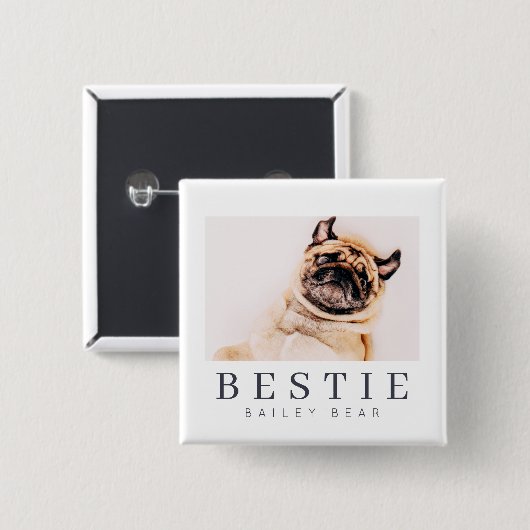 Minimalistisch Modernes Chic Pet Bestie BESTE FREU Button (Vorne & Hinten)