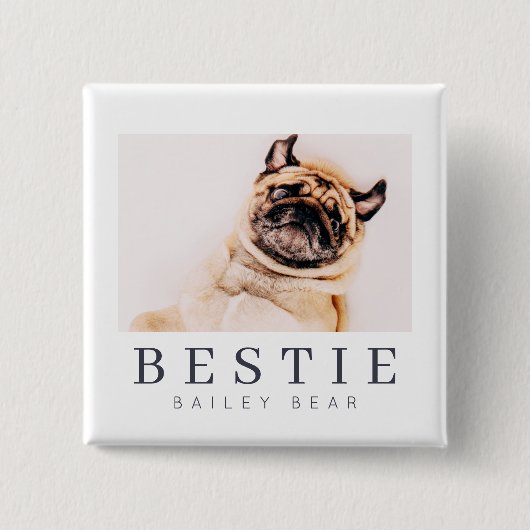 Minimalistisch Modernes Chic Pet Bestie BESTE FREU Button (Vorderseite)