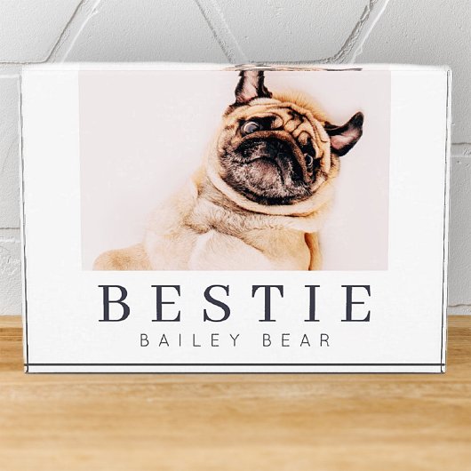 Minimalistisch Modernes Chic Pet Bestie BESTE FREU Fotoblock