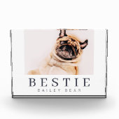 Minimalistisch Modernes Chic Pet Bestie BESTE FREU Fotoblock (Vorderseite)