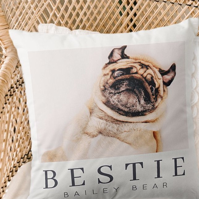 Minimalistisch Modernes Chic Pet Bestie BESTE FREU Kissen (Von Creator hochgeladen)