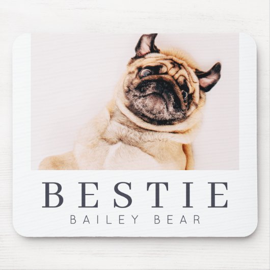 Minimalistisch Modernes Chic Pet Bestie BESTE FREU Mousepad (Vorne)