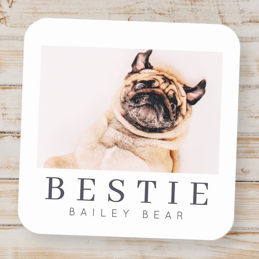 Minimalistisch Modernes Chic Pet Bestie BESTE FREU Quadratischer Aufkleber