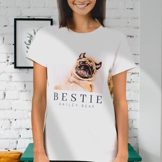 Minimalistisch Modernes Chic Pet Bestie BESTE FREU T-Shirt