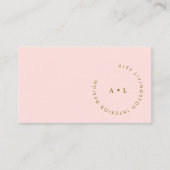 Minimalistisch Modernes Chic Pink Gold Circle Mono Visitenkarte (Vorderseite)