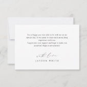 Minimalistisch Modernes Chic Script Eleganter Absc Dankeskarte (Rückseite)