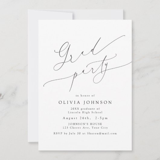 Minimalistisch Modernes Chic Script Eleganter Absc Einladung (Vorderseite)