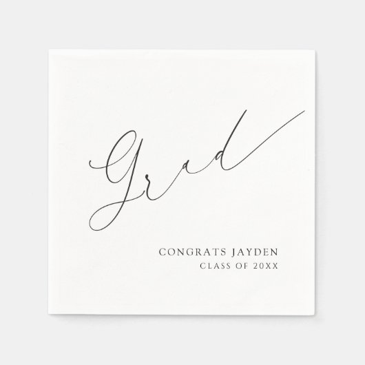 Minimalistisch Modernes Chic Script Eleganter Absc Serviette (Vorderseite)