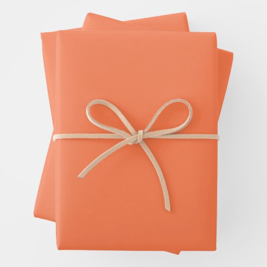 Minimalistisch-Modernes Coral Orange Geschenkpapier Set (Beispiel)