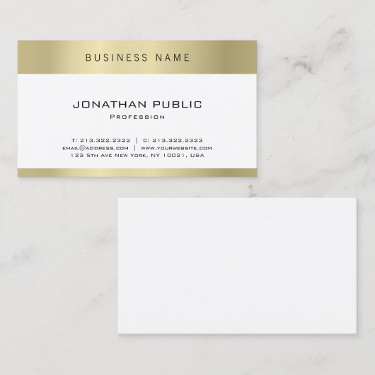 Minimalistisch modernes Design Gold Eleganter Schl Visitenkarte (Vorne/Hinten)