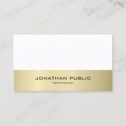 Minimalistisch modernes Design Gold Look Schlicht  Visitenkarte (Vorderseite)