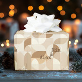 Minimalistisch modernes Design in Beigetönen Geschenkpapier