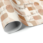 Minimalistisch modernes Design in warmen Beigetöne Geschenkpapier (Rolleneckpunkt)