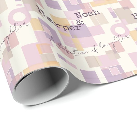 Minimalistisch modernes Design mit pastellfarbenen Geschenkpapier (Rolleneckpunkt)